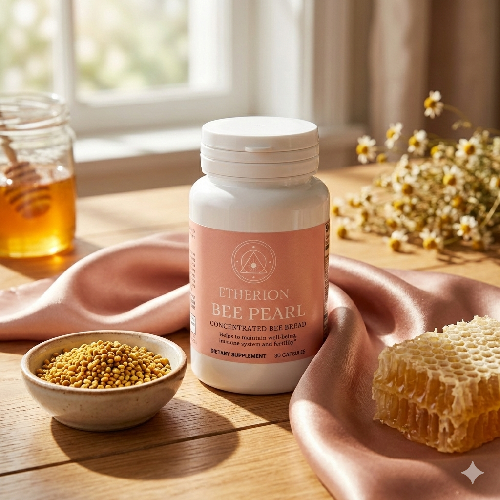 Bee Pearl Supplement on a table