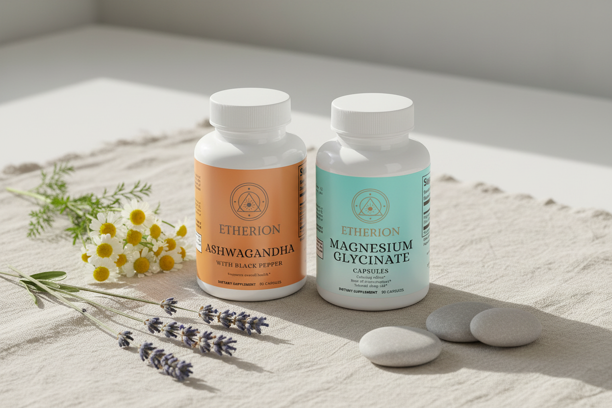 Ashwagandha and Magnesium Glycinate wellness scene